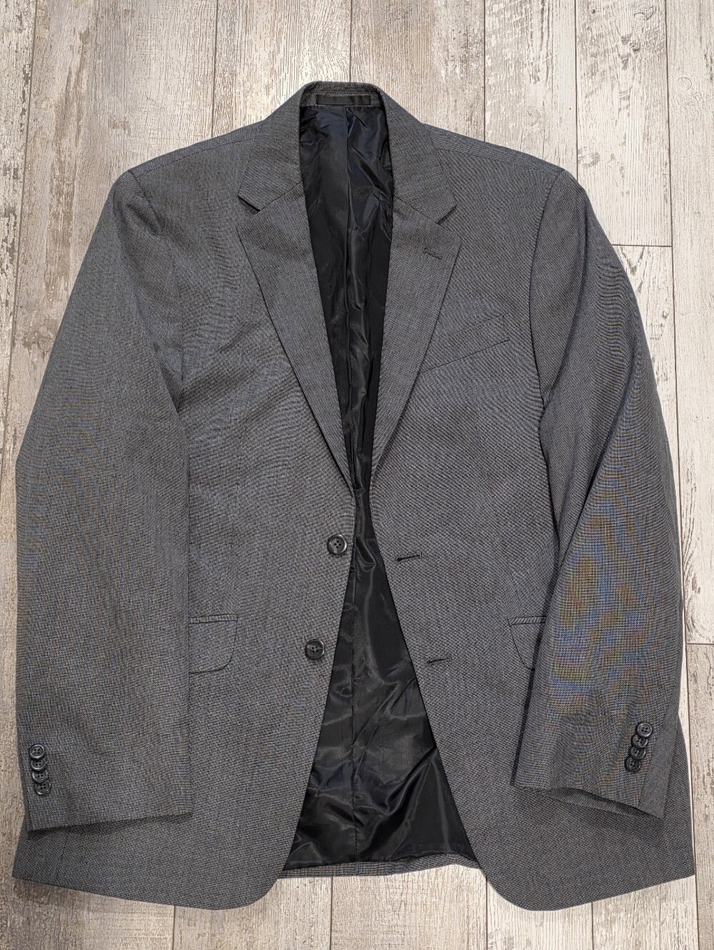 40R Men's Kenneth Cole Reaction Blazer Gray 2 Button Sport Coat Microdot